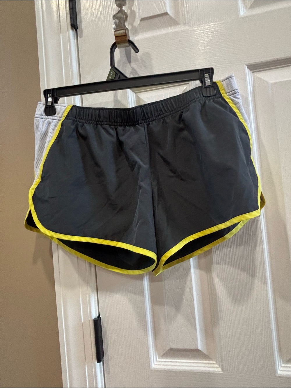 Xersion Black Athletic Shorts with Yellow Trim